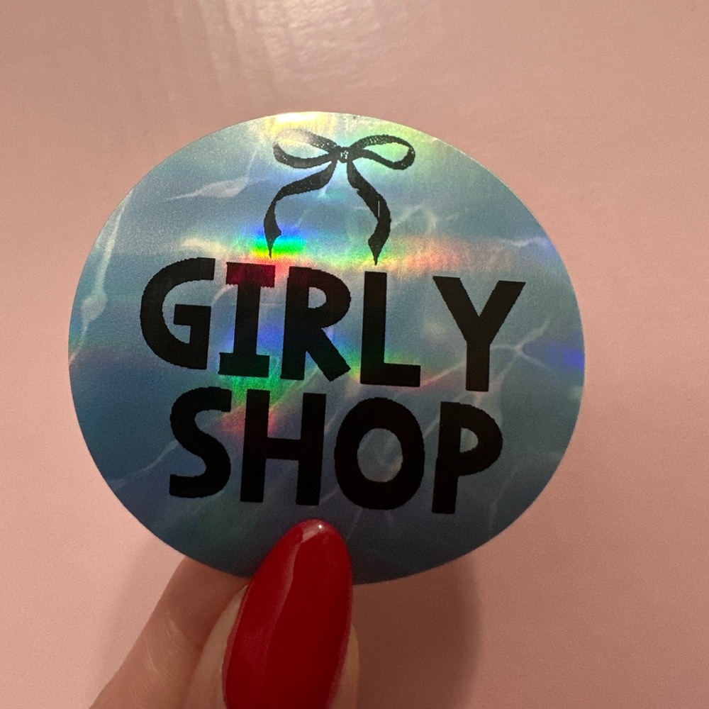 50 ct. Custom 2β Round Ocean Blue Holographic Stickers - Picture 3 of 8